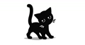 Animation of black cat, cute kitten going. 66313165
