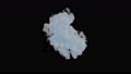White dry ice smoke powder explosion fluid ink paint particles slow motion isolated on green background 67344640