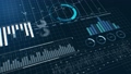 Beautiful Stock Market Charts Dark Blue Version. Financial Figures, Graphs and Diagrams Growing on Digital Display. Business Technology Concept Background. Useful for Presentations. FullHD FHD 68355478