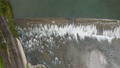 高知県 仁淀川の八田堰（はたぜき） ドローン空撮 真上 横スライド 74616094