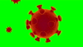 green background for covid-19 virus moving	 74779983