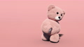 Teddy bear dancing on a pink screen. Toy bear seamless loop. Animation for Valentines day, birthday. Alpha channel. 74908298