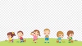 イースターハントを楽しむ可愛い子供たちのアニメーション　ループ　背景透明アルファ付きチャンネル 74935263