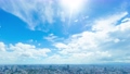 東京　大空タイムラプス　夏空　太陽フレア　六本木より目黒　大崎　横浜方面まで　ティルト  75285606