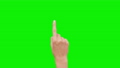 Set of 12 hand touchscreen gestures, showing the uses of computer touchscreen, tablet or trackpad. Female hand. Tablet. Green screen.    75573741