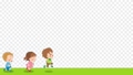 楽しそうに走り回る可愛い小さな子供たちのアニメーション動画　コピースペース　白背景　テンプレート 76216143
