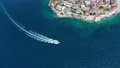 Primosten town, Croatia. View of the city from the air. Seascape with beach and old town. 77573464