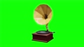 3d rendered cartoon illustration. Old record player isolated on green screen. 78060655