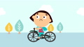自転車に乗る女の子のループするアニメーション 78398430