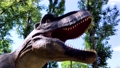 Full-length close-up of an adult Tyrannosaurus Rex. Reconstruction of extinct species. Styling extinct animals. Dinosaurs robots, animatronics and robotics 78889646