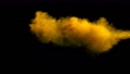 Super slowmotion shot of yellow powder explosion isolated on black background. 79094025
