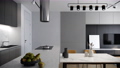 modern white room interior design, contemporary apartment and home office concept, pan right camera, video 4k 3d animation 80522987