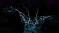 Super slow motion of water splash on black background. 82914313