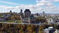 Aerial view of Quebec City Old Town in the fall season sunny day. 84333405