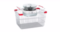 Automatic yogurt maker adding to shopping basket, 3d animation. 3D rendering 87662771