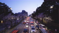 東京タイムラプス 田安門前歩道橋から眺める夕暮れの靖国通りと桜並木 87784228