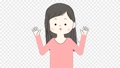 動画素材｜黒髪の若い女性が手を振るアニメーション　ループ 88818403