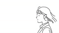 横顔の女性、風になびく髪のイラストアニメーション。 88909625