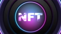Blue purple neon non fungible token NFT hi-tech motion background 89961593
