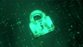 Green lock and secured digital data 3D render animation 90241175