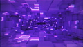 Retrowave tunnel of glowing neon cubes seamless loop 3D render animation 90241183