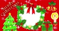 水彩のクリスマスリースとキラキラと雪のフレームアニメーション 93084405