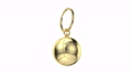 Gold keychain with volleyball ball on white background 93764232
