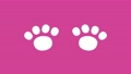 かわいい猫の肉球でカウントダウン3秒前、ピンク背景にラブリーな足跡、スタート画面に猫。 93821456