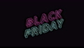 Black friday promo animation with colorful glowing letters on black background 93926643