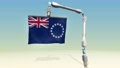 折り畳んだクック諸島国旗をロボットアームが広げるアニメーション動画 94539609