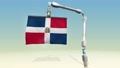 折り畳んだドミニカ共和国国旗をロボットアームが広げるアニメーション動画 94539613