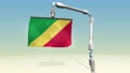 折り畳んだコンゴ共和国国旗をロボットアームが広げるアニメーション動画 94539622
