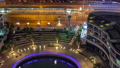 Dubai Marina waterfront and city promenade night timelapse from above. 94577938