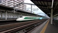 東北新幹線E2系緑帯カラーと通過するE5系はやぶさ（宇都宮駅） 94750320