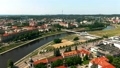 Aerial view of the riverbank of the river Neris and city of Vilnius, Lithuania 95619801