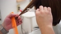 Beauty salon scene haircut permingVTRcutD005 video material 96268287