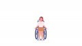 Animated lady in wheelchair character. Disabled woman talking. Full body flat person on white background with alpha channel transparency. Colorful cartoon style HD video footage for animation 96450898
