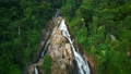 Aerial view of large waterfall in beautiful green rainforest. Jungle waterfall Namuang 2 in Koh Samui island. Wild nature of Thailand 96732752