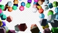 CG blocks colorful polygons floating in a circle 96764293