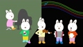 令和五年の新年の挨拶の動画素材。ウサギが新年を祝って歌を歌ったり楽器を演奏したりしている。 97166669