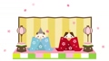 お内裏様とお雛様と花のひな祭りをイメージしたアニメーション　金屏風あり 98433838