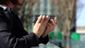 Woman using a smartphone outdoor business image 100143508