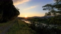 Timelapse, river and forest, sunset sky, sunset, beautiful gradation, movement of clouds 106190093